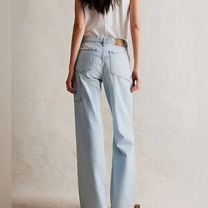 Free People Tinsley Baggy high Rise Straight- Ripper sz 26